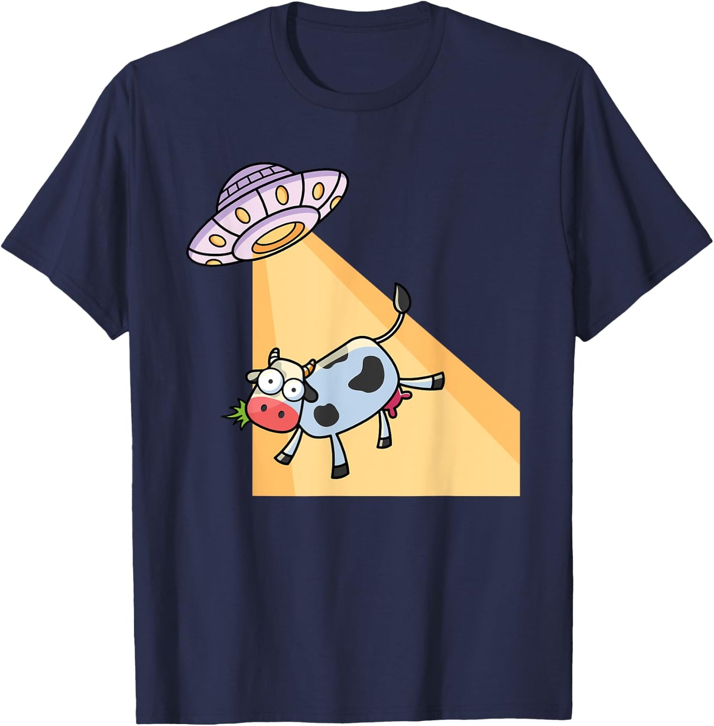 Cow UFO Alien Abduction Farm Animal Cow Lover T-Shirt - T-Shirt | Navy