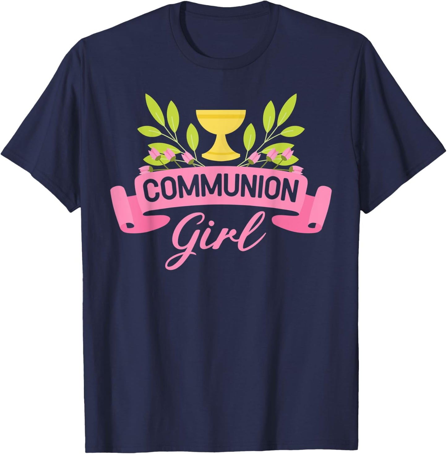 Communion Girl First 1st Holy Communion T-Shirt - T-Shirt | Navy