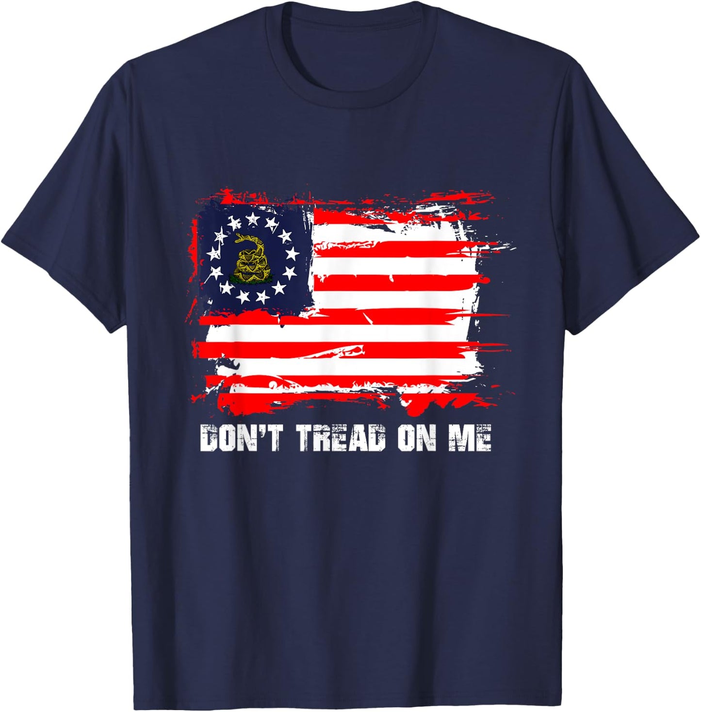 Betsy Ross Flag Don't Tread Patriot On Me T-Shirt - T-Shirt | Navy