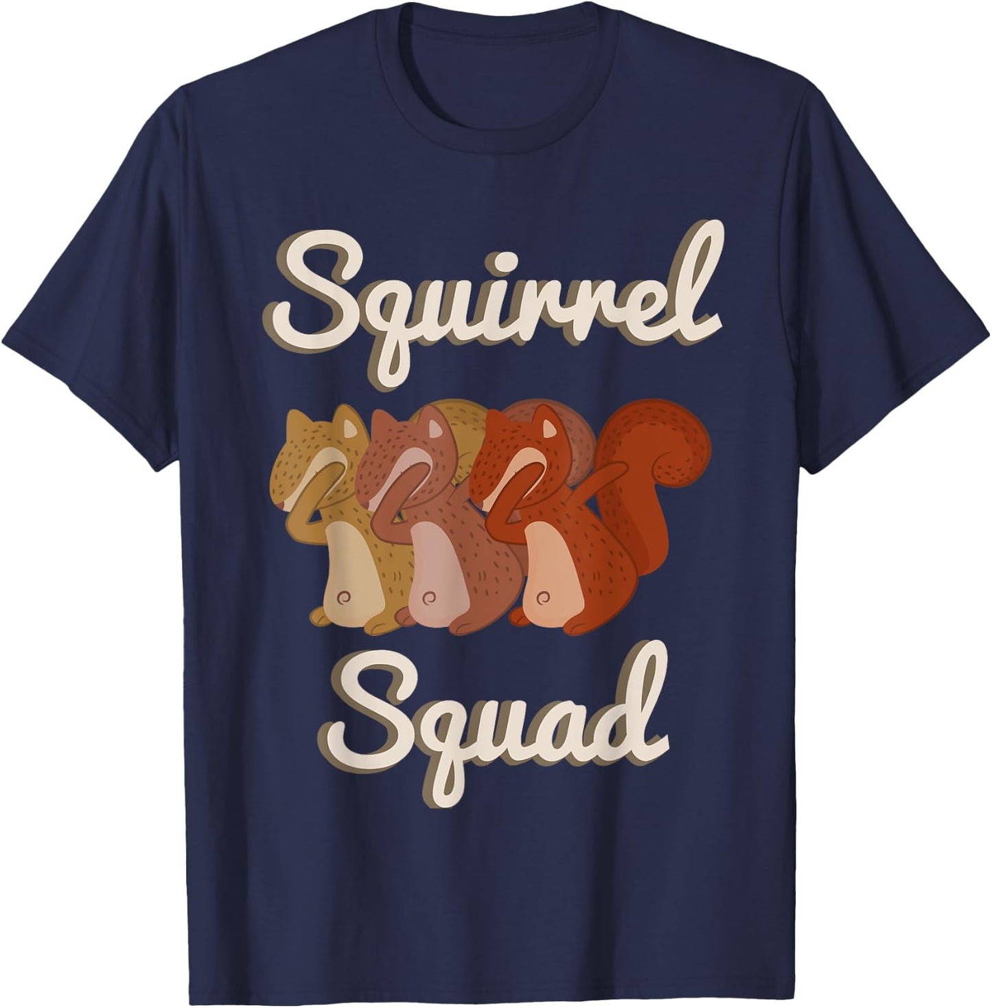Your Squirrel Shirt Squirrel Squad -Adults Black Short Sleeve T-Shirt - T-Shirt | Navy