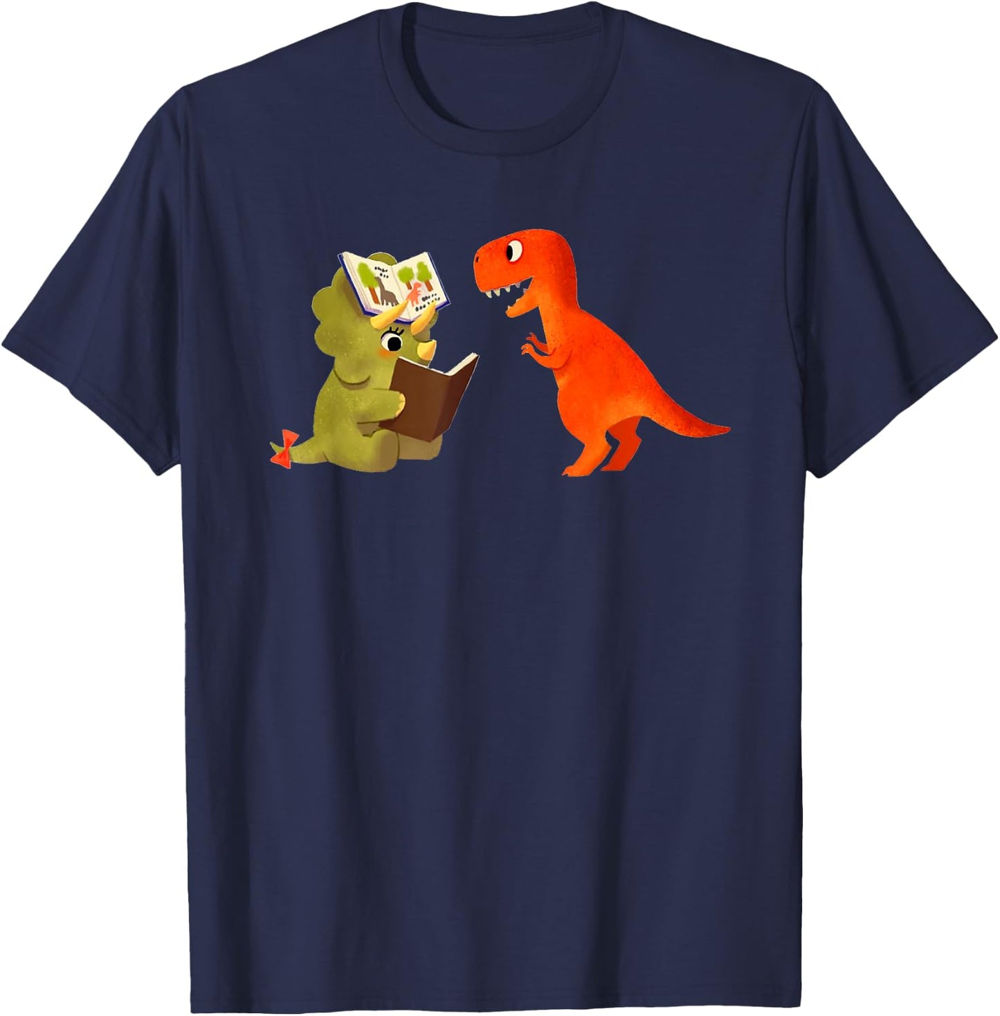 Cute Dinosaurs Book T-Shirt - T-Shirt | Navy