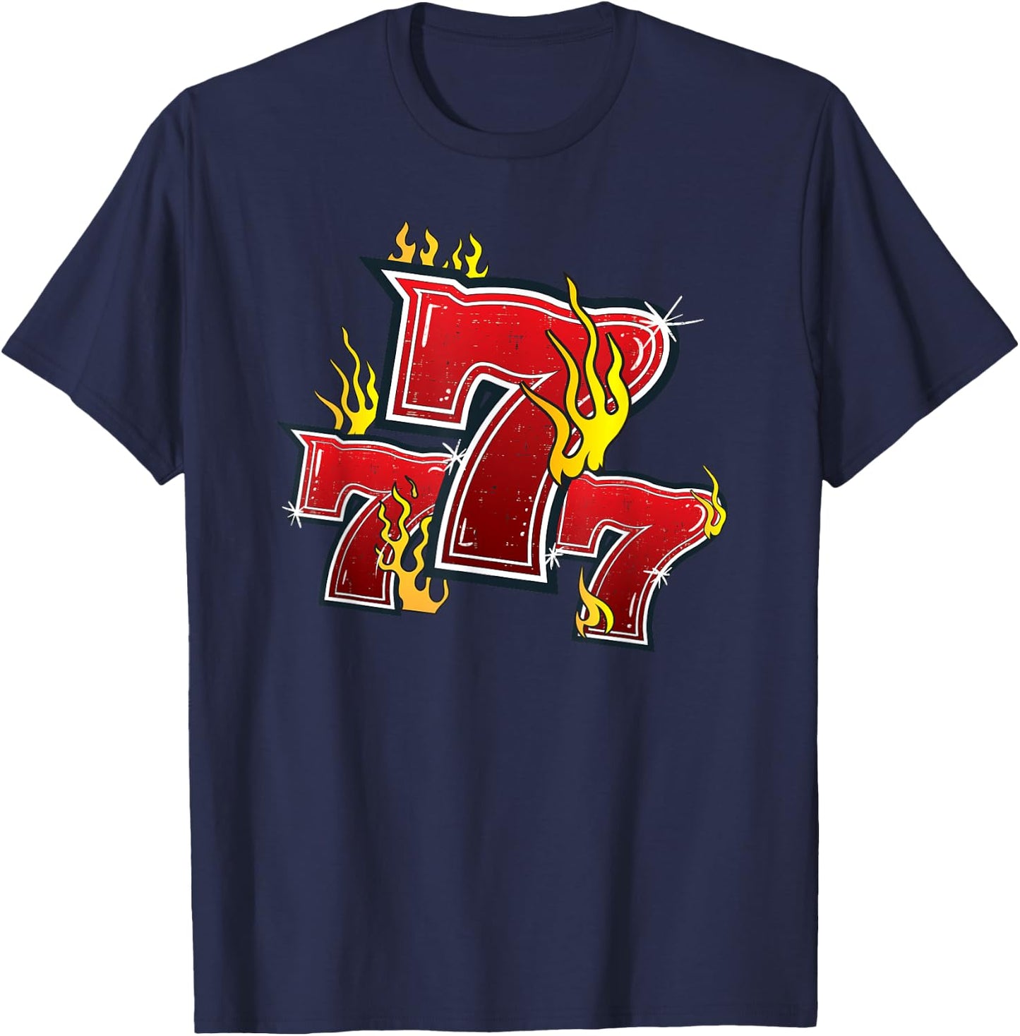 777 Lucky Slot Machine Numbers Jackpot T-Shirt - T-Shirt | Navy