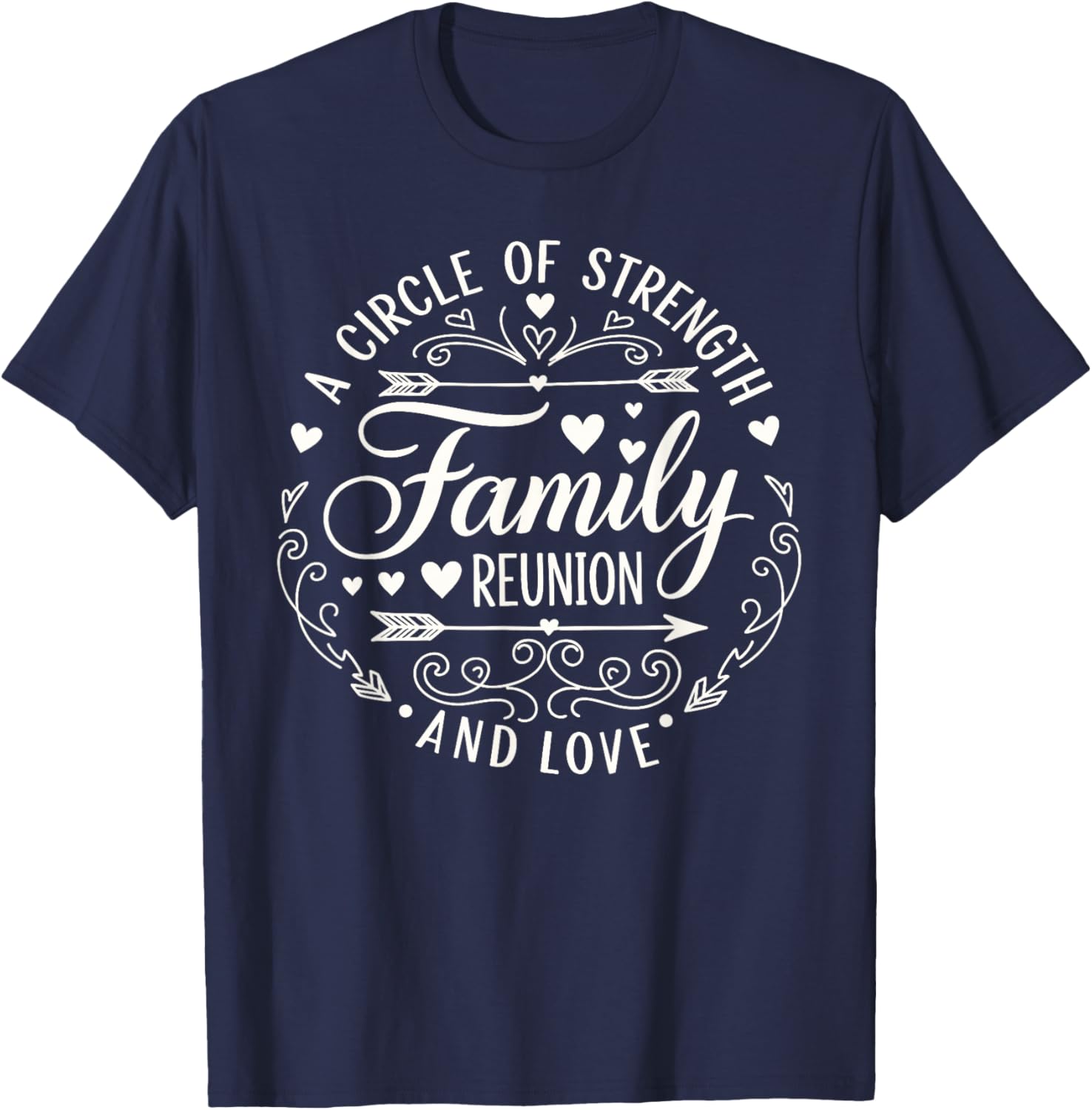 Family Reunion 2026 Circle of Strength Matching Cousins Crew T-Shirt - T-Shirt | Navy
