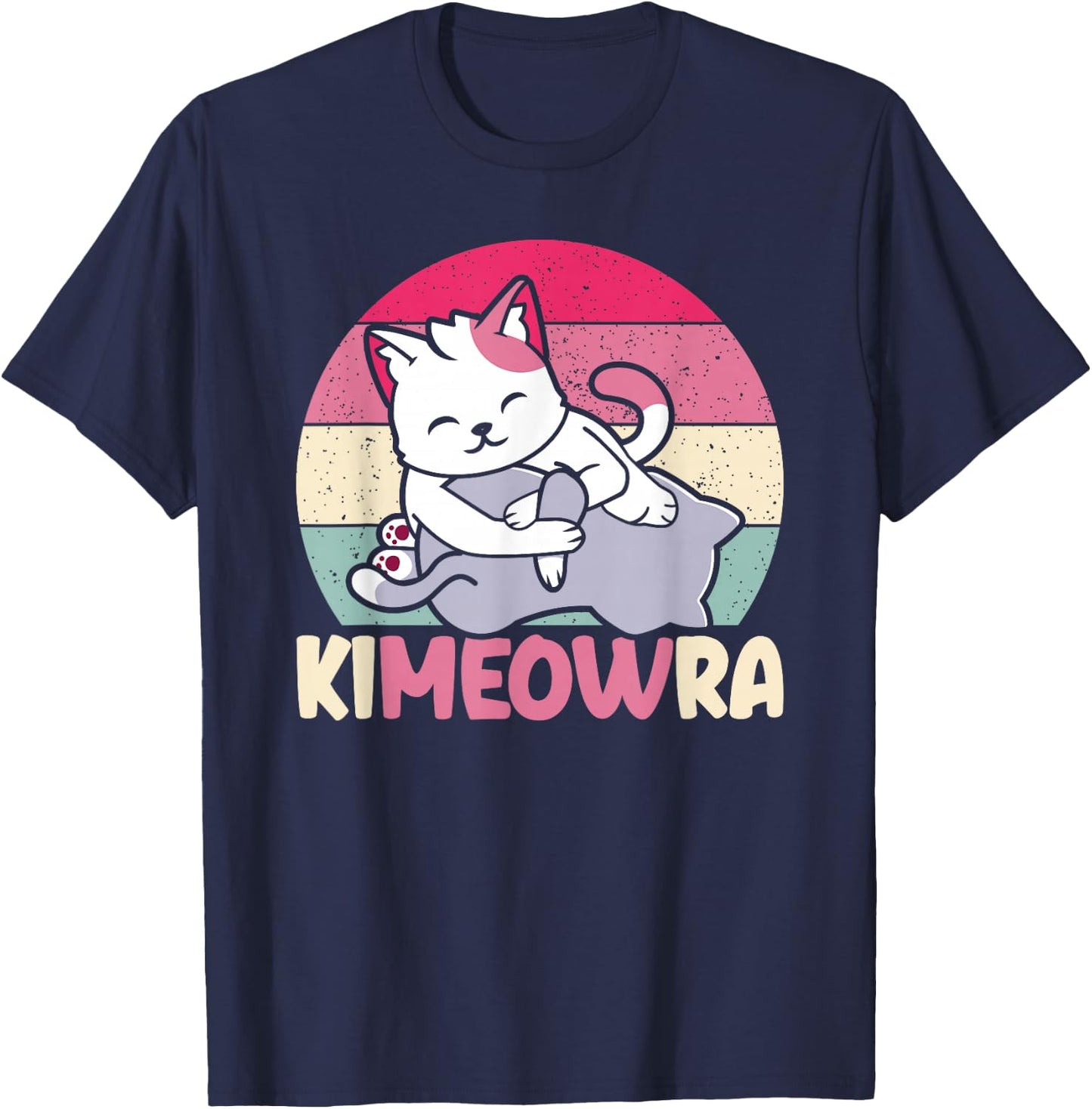 Cute Kimeowra | Funny Brazilian Jiu Jitsu BJJ Cat MMA T-Shirt - T-Shirt | Navy