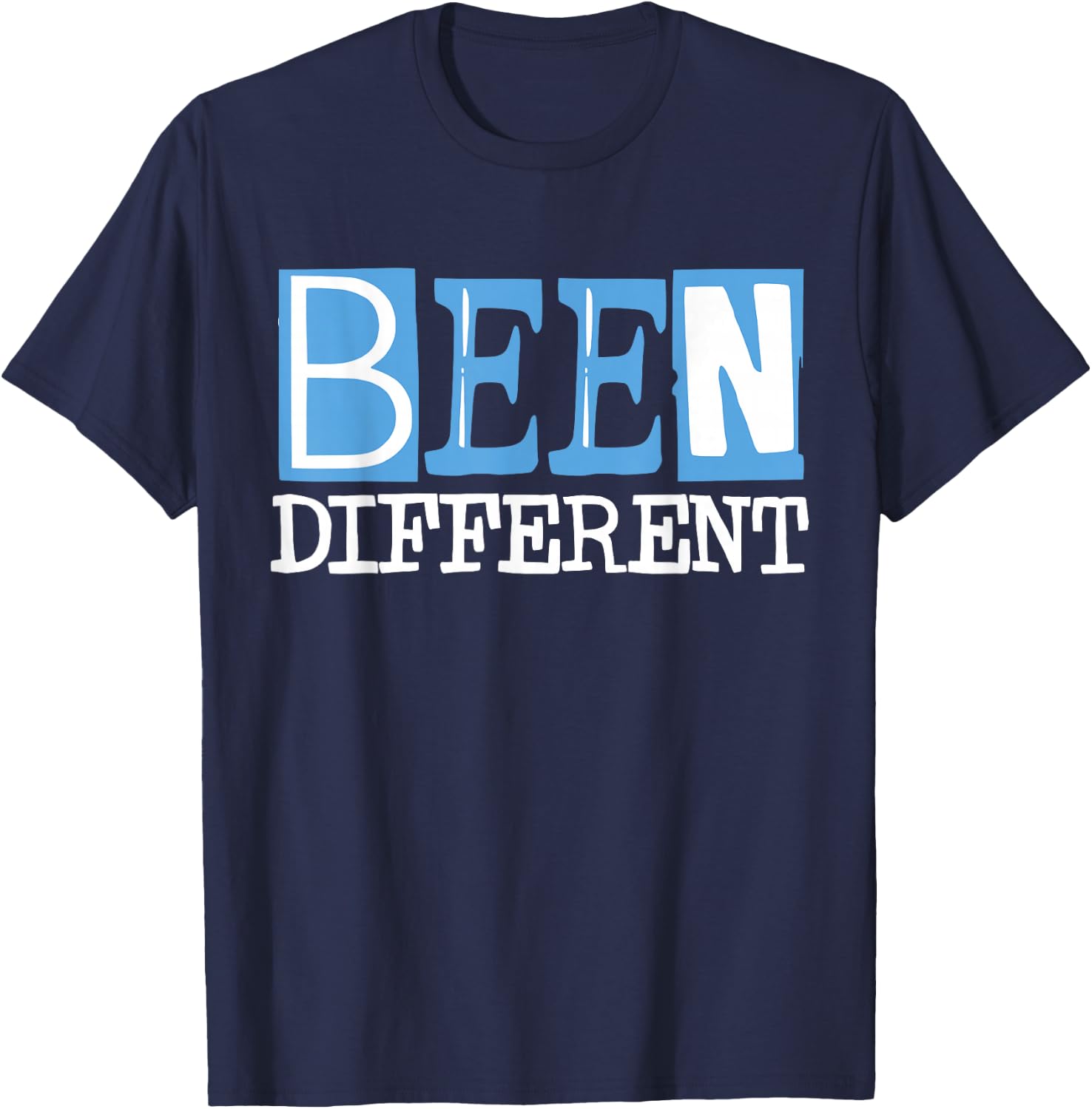University Blue Black White Match T-Shirt - T-Shirt | Navy