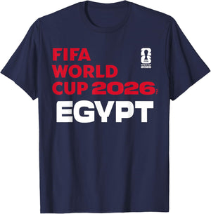 FIFA World CUP26 Egypt Block Letters T-Shirt - T-Shirt | Navy