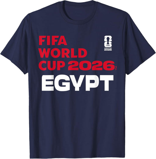 FIFA World CUP26 Egypt Block Letters T-Shirt - T-Shirt | Navy