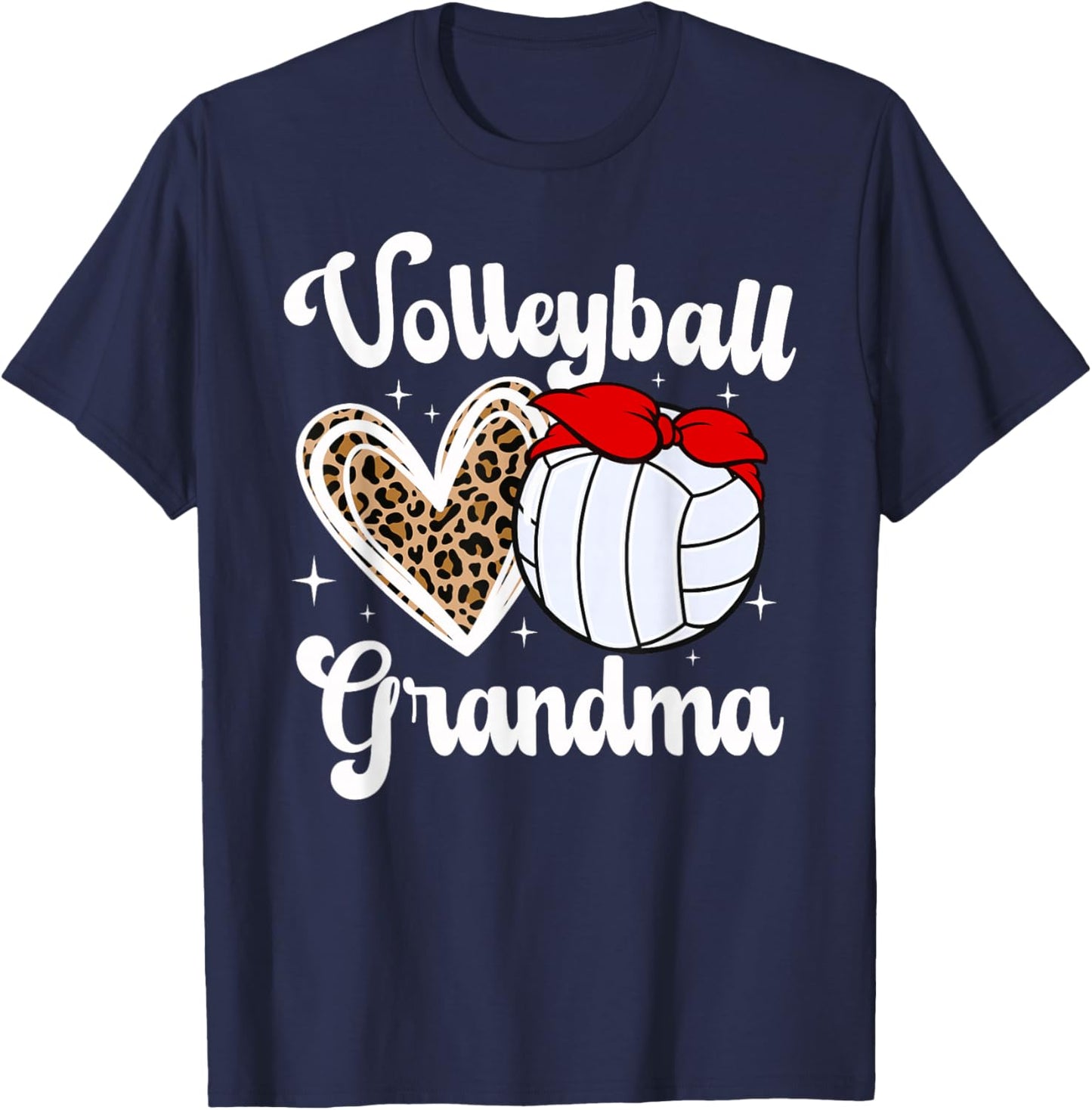 Volleyball Grandma Bow Grandma Of A Volleyball Player T-Shirt - T-Shirt | Navy
