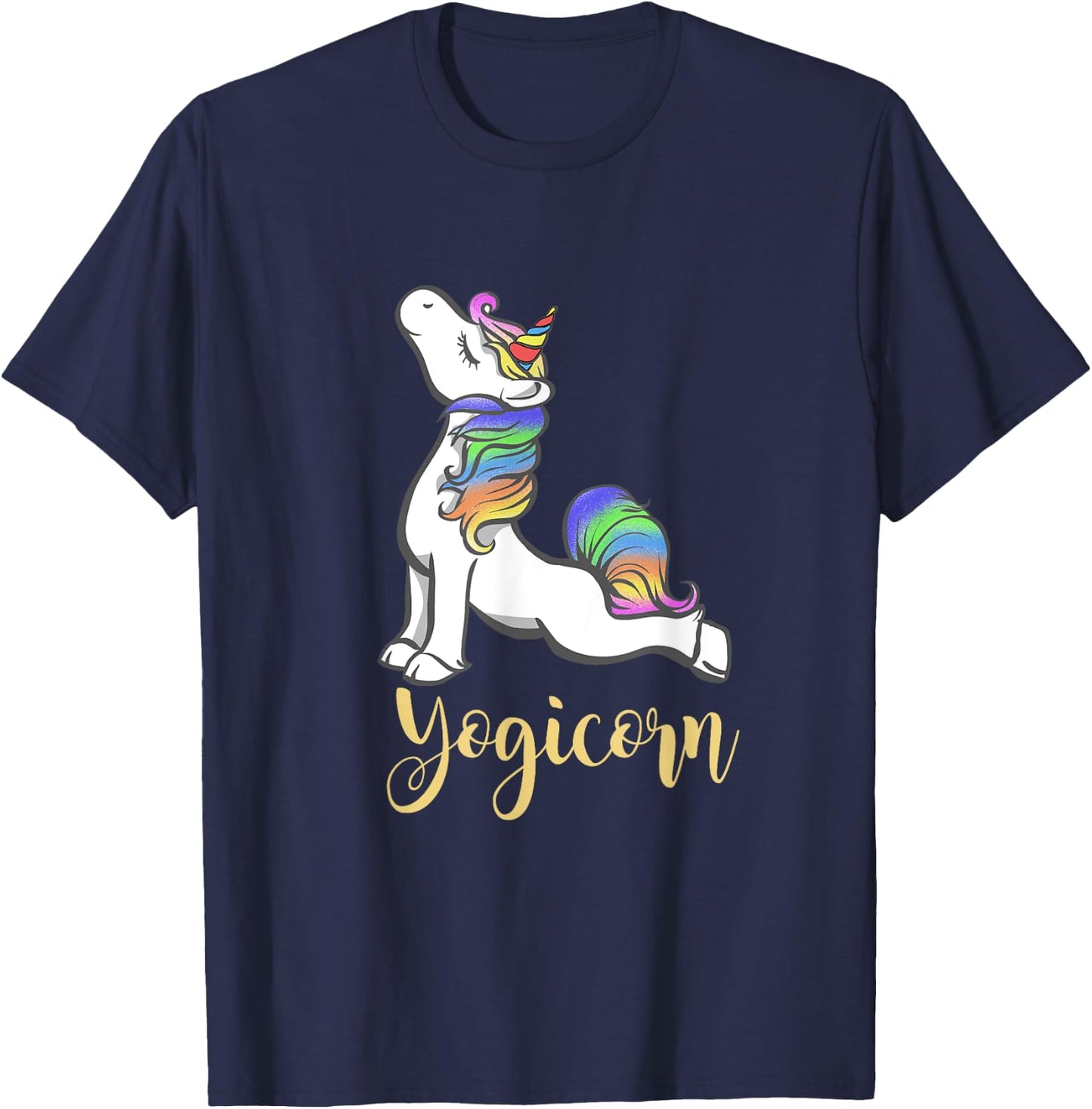 Women Yogicorn Unicorn Yoga T-Shirt - T-Shirt | Navy
