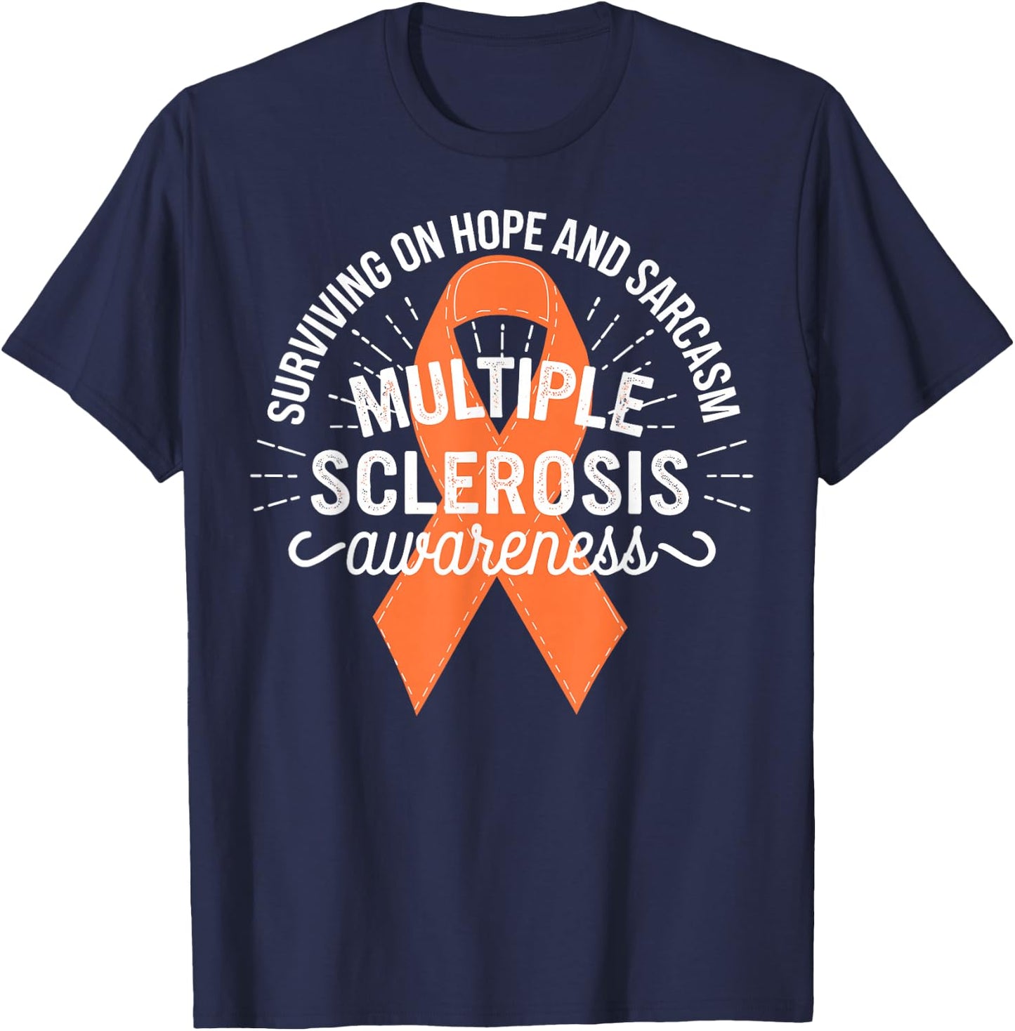 Orange Multiple Sclerosis Support T-Shirt - T-Shirt | Navy