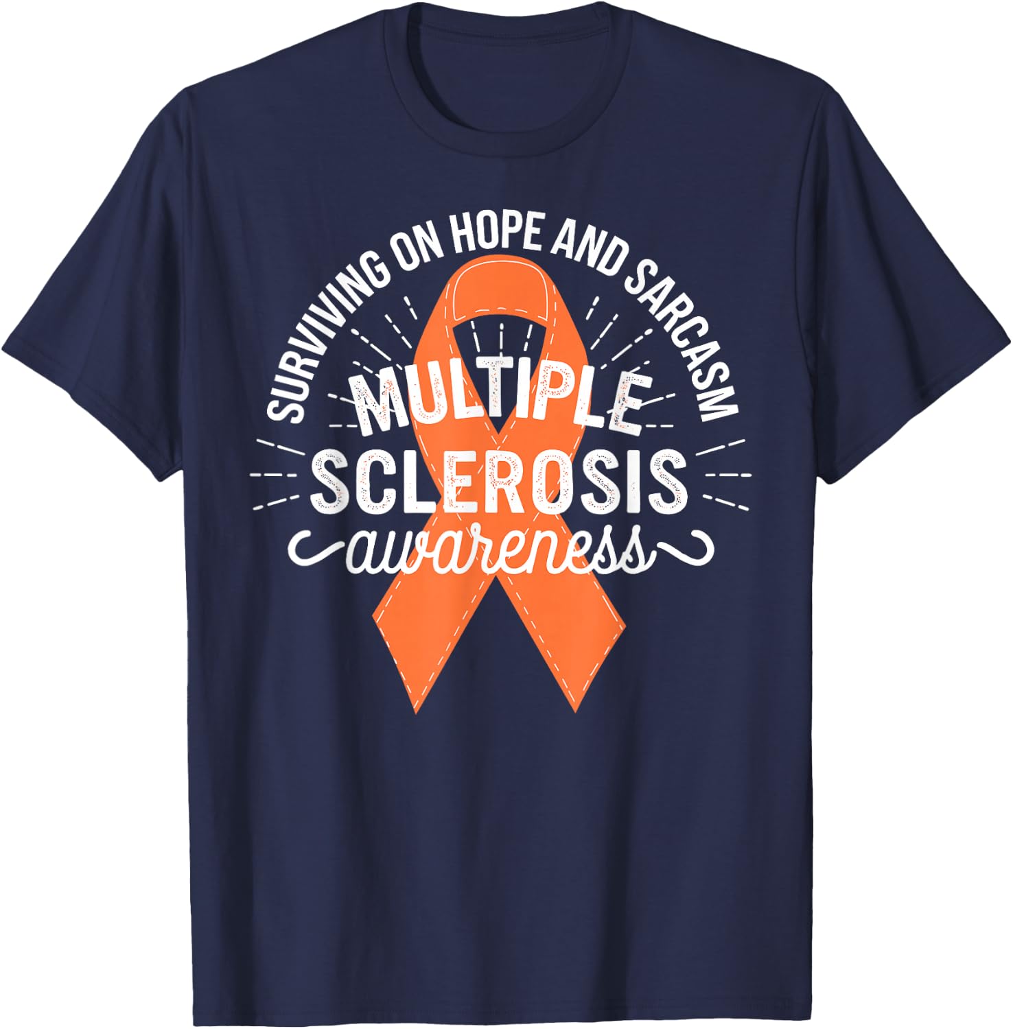 Orange Multiple Sclerosis Support T-Shirt - T-Shirt | Navy