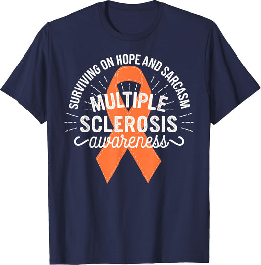 Orange Multiple Sclerosis Support T-Shirt - T-Shirt | Navy