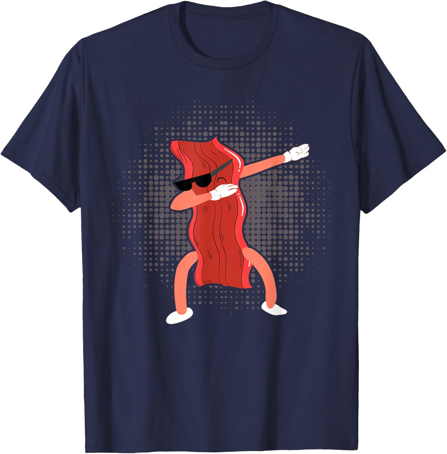 Dabbing Bacon Shirt Funny Bacon Clothing Lover Bacon T-Shirt - T-Shirt | Navy