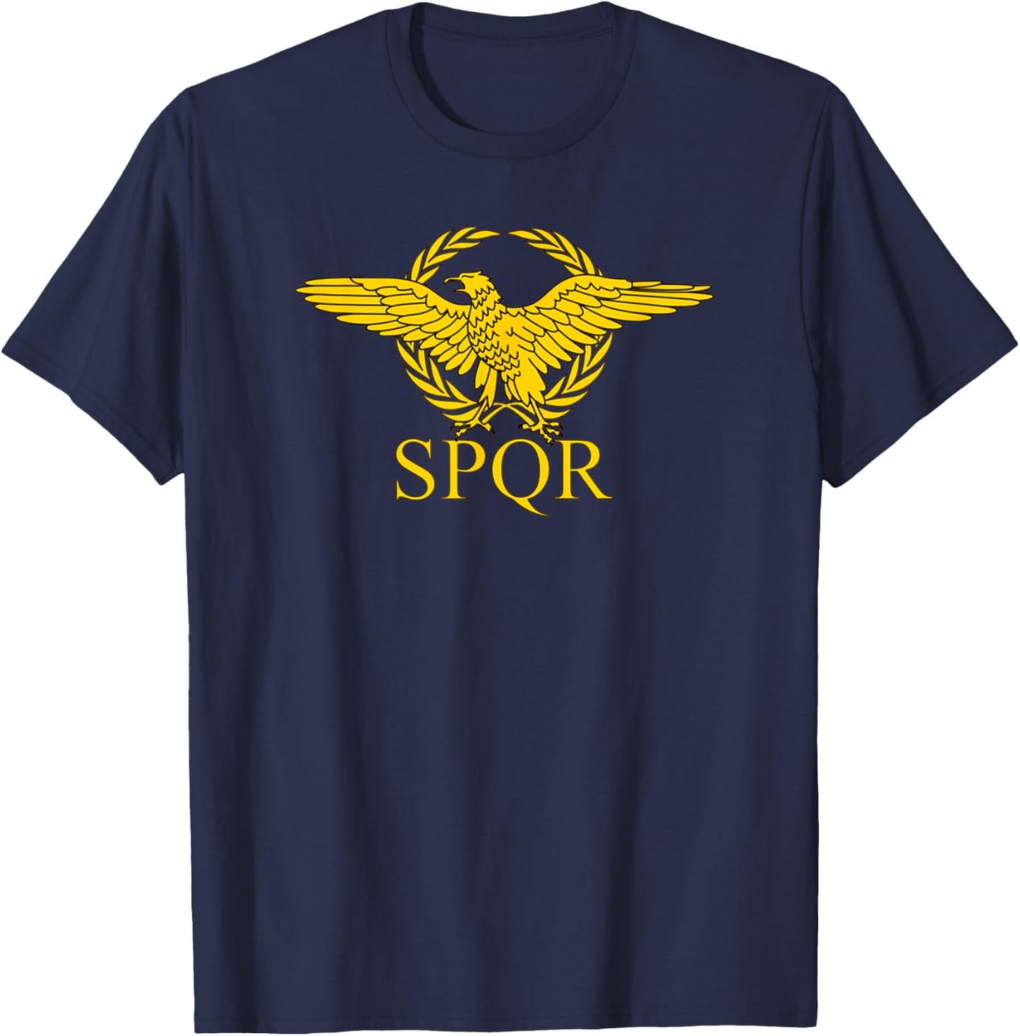 SPQR Roman Eagle and laurel wreath T-Shirt - T-Shirt | Navy