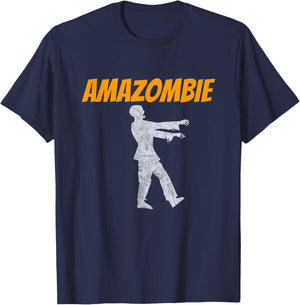 Amazombie Coworker Gift Associate Warehouse Zombie Small T-Shirt - T-Shirt | Navy