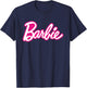 Barbie Current Pink and White Script Logo T-Shirt - T-Shirt | Navy