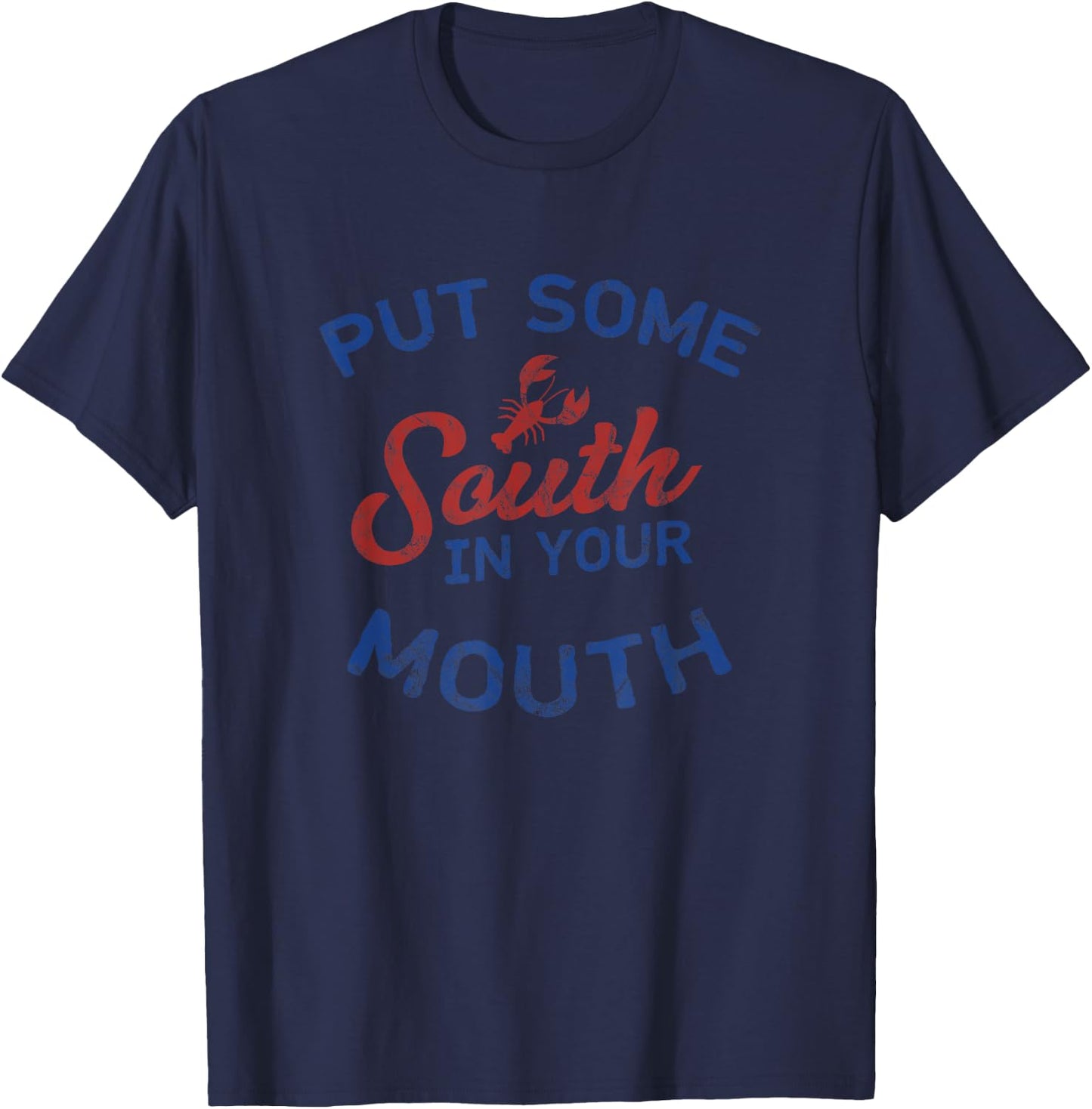 Crawfish Funny Southern Mardi Gras Cajun Gift Shirt T-Shirt - T-Shirt | Navy