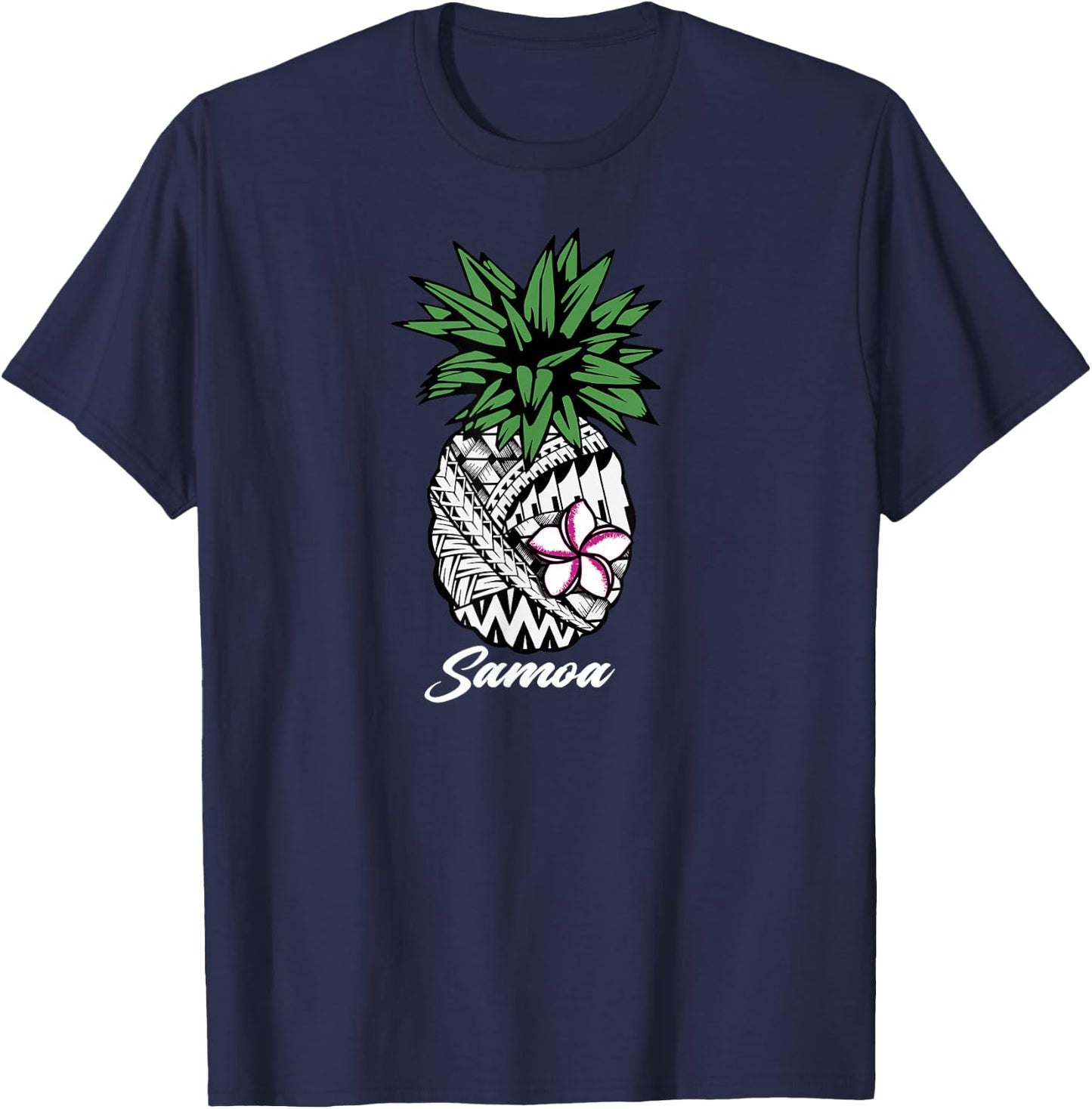 Samoa Samoan tribal pineapple shirt T-Shirt - T-Shirt | Navy