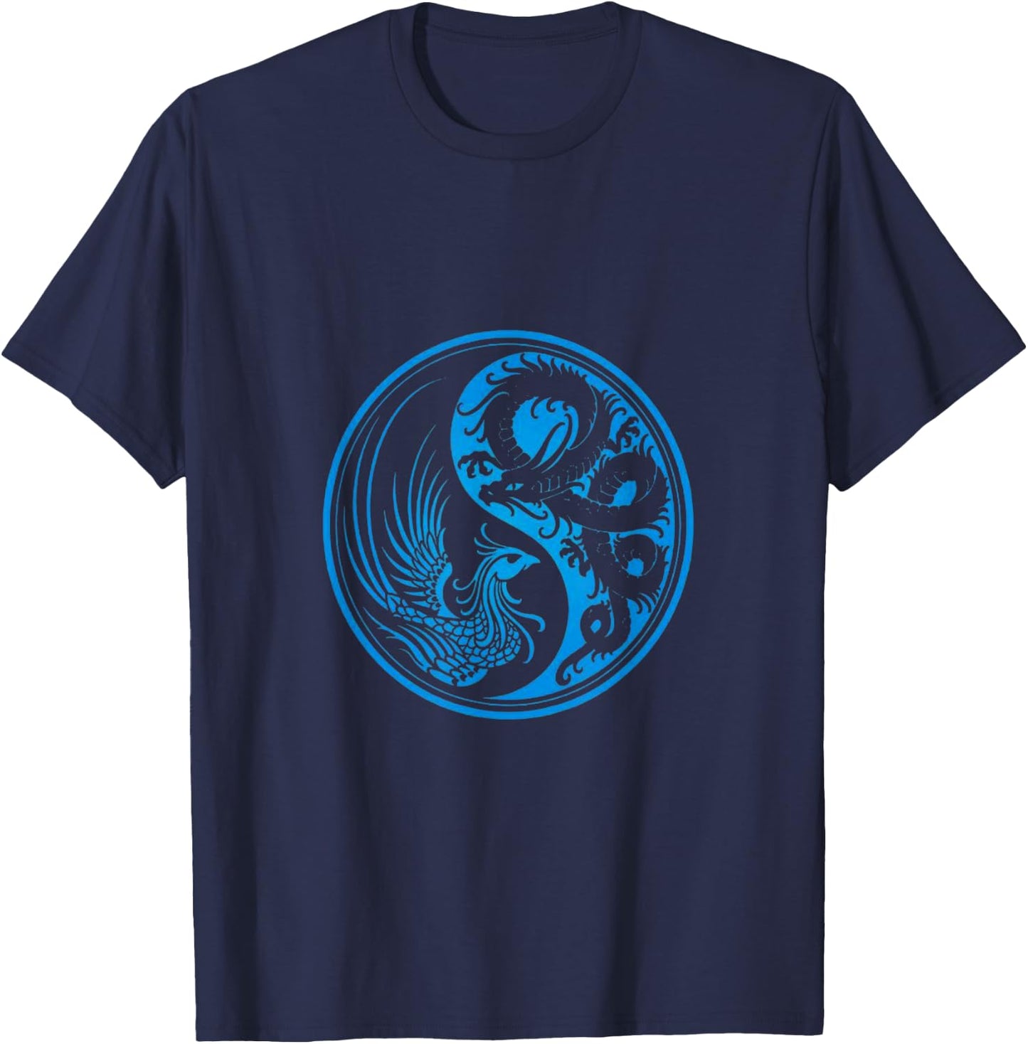 Dragon Phoenix Ying Yang T-Shirt - T-Shirt | Navy