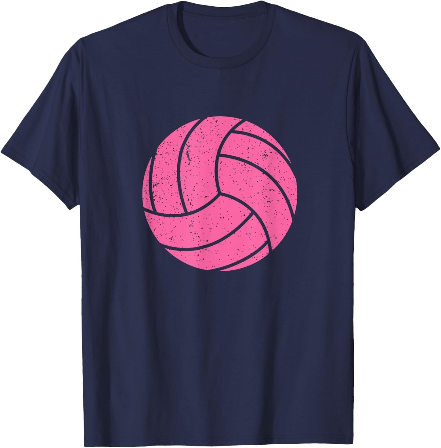 Cute Pink Volleyball Player, Fan, Coach, Mom T-Shirt - T-Shirt | Navy