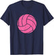 Cute Pink Volleyball Player, Fan, Coach, Mom T-Shirt - T-Shirt | Navy