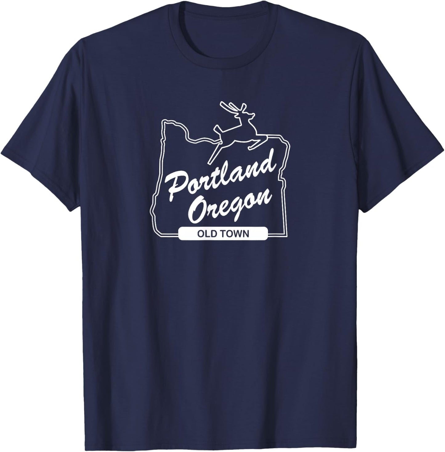PDX Portland Oregon Sign: Old Town - Portland Oregon T-Shirt - T-Shirt | Navy