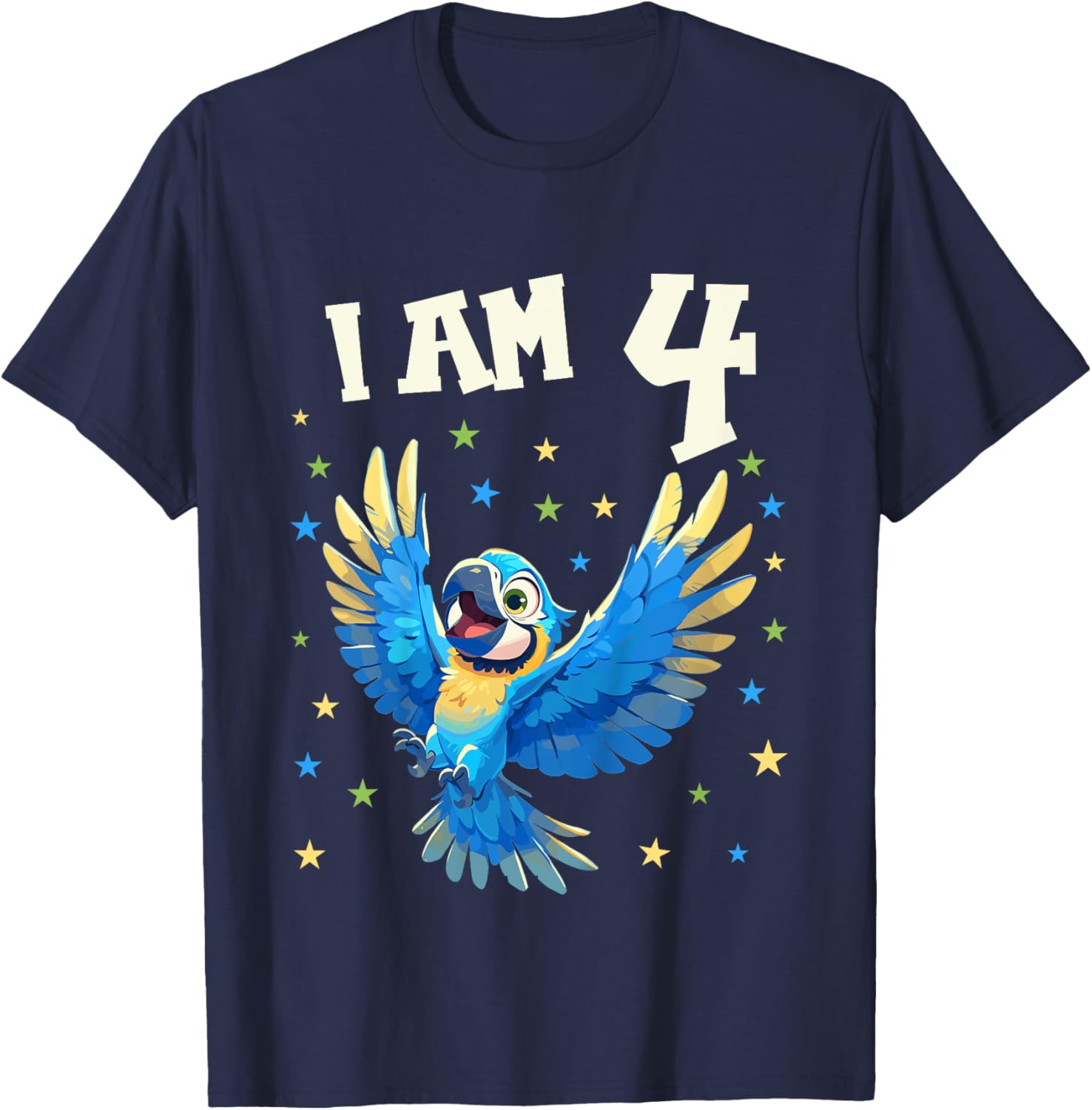 Kids 4 Years old 4 birthday Macaws Boy Girl Macaw T-Shirt - T-Shirt | Navy
