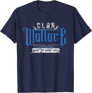 Clan Wallace - Mischief & Mayhem Since The Middle Ages T-Shirt - T-Shirt | Navy