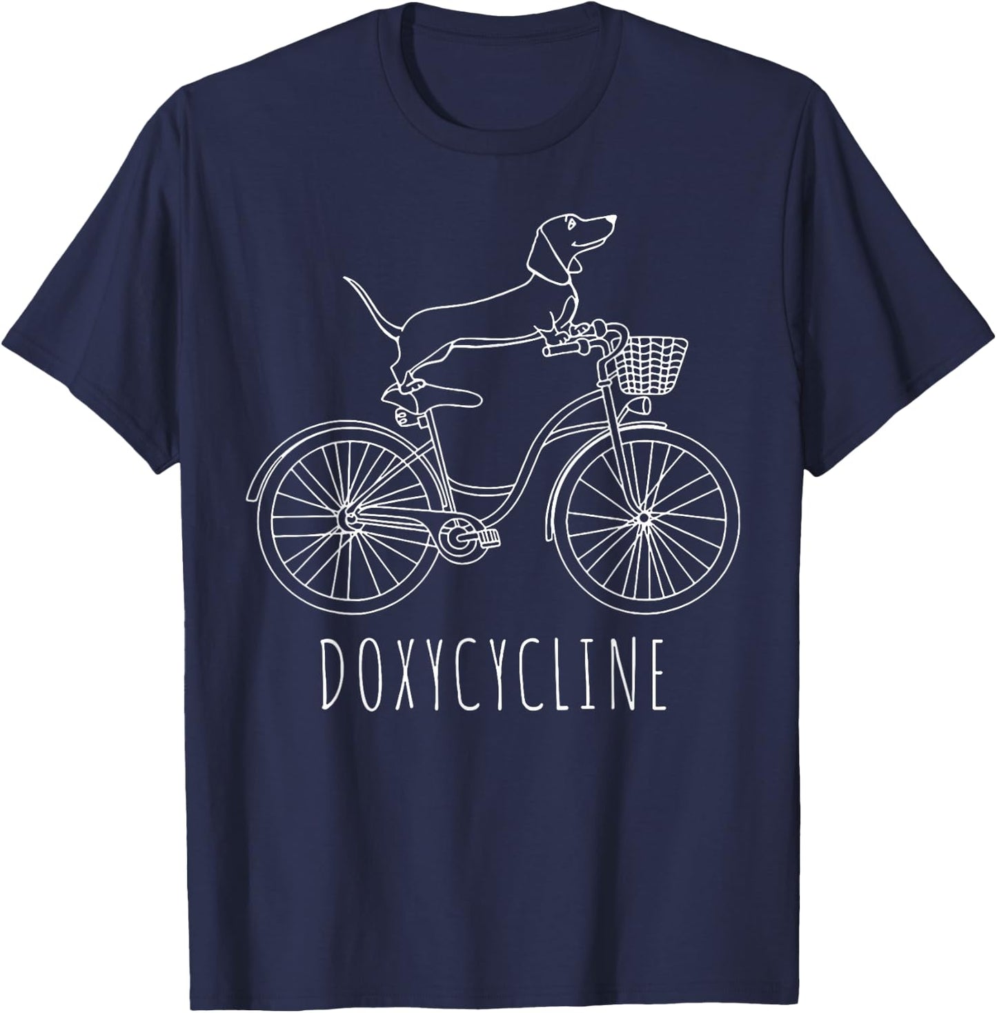 Doxycycline Funny Dachshund Cycle T-Shirt - T-Shirt | Navy