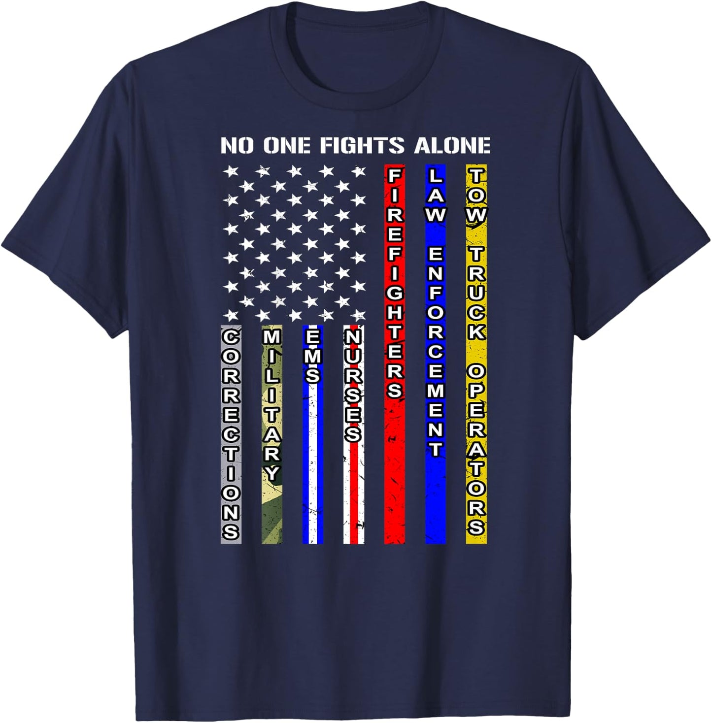 No One Fights Alone Shirt T-Shirt - T-Shirt | Navy