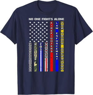 No One Fights Alone Shirt T-Shirt - T-Shirt | Navy