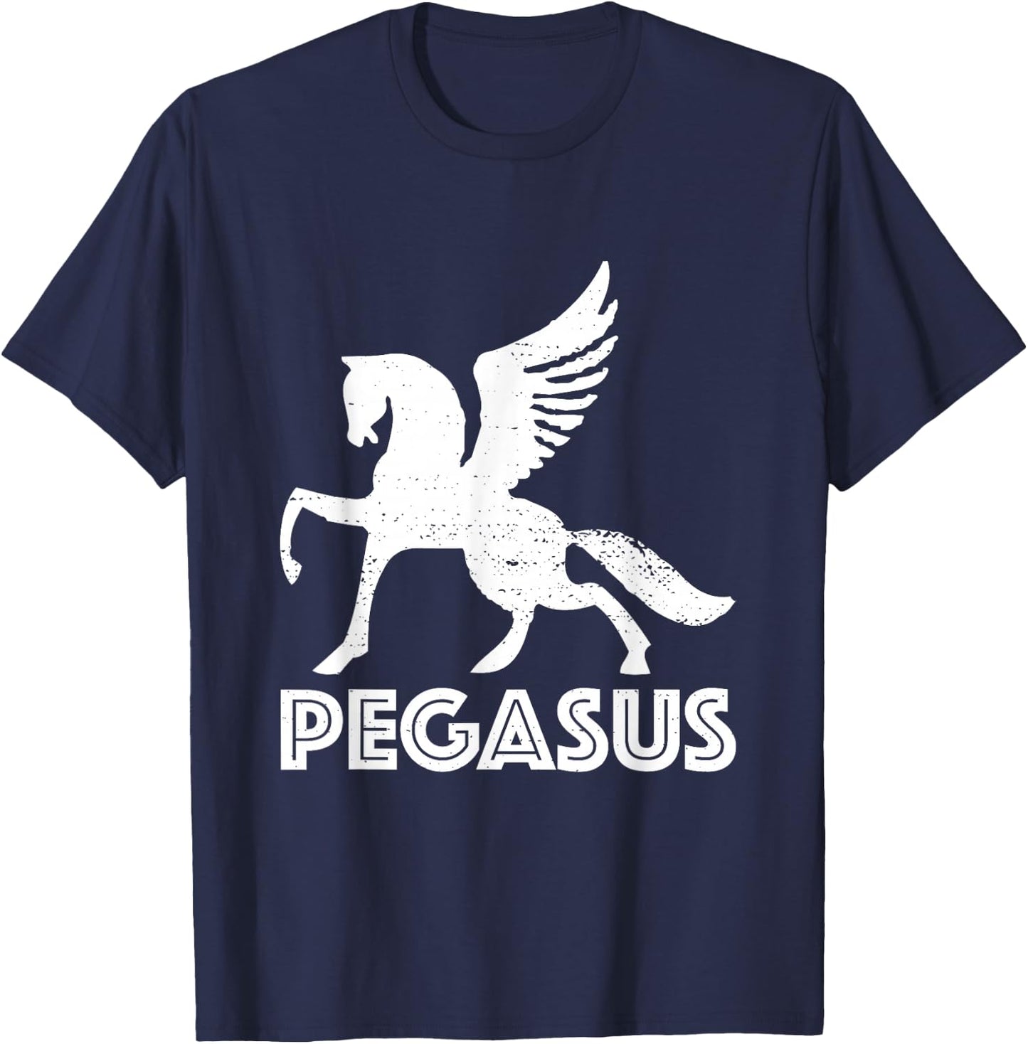 White Pegasus T Shirt Distressed Magic Unicorn Horse Galaxy T-Shirt - T-Shirt | Navy