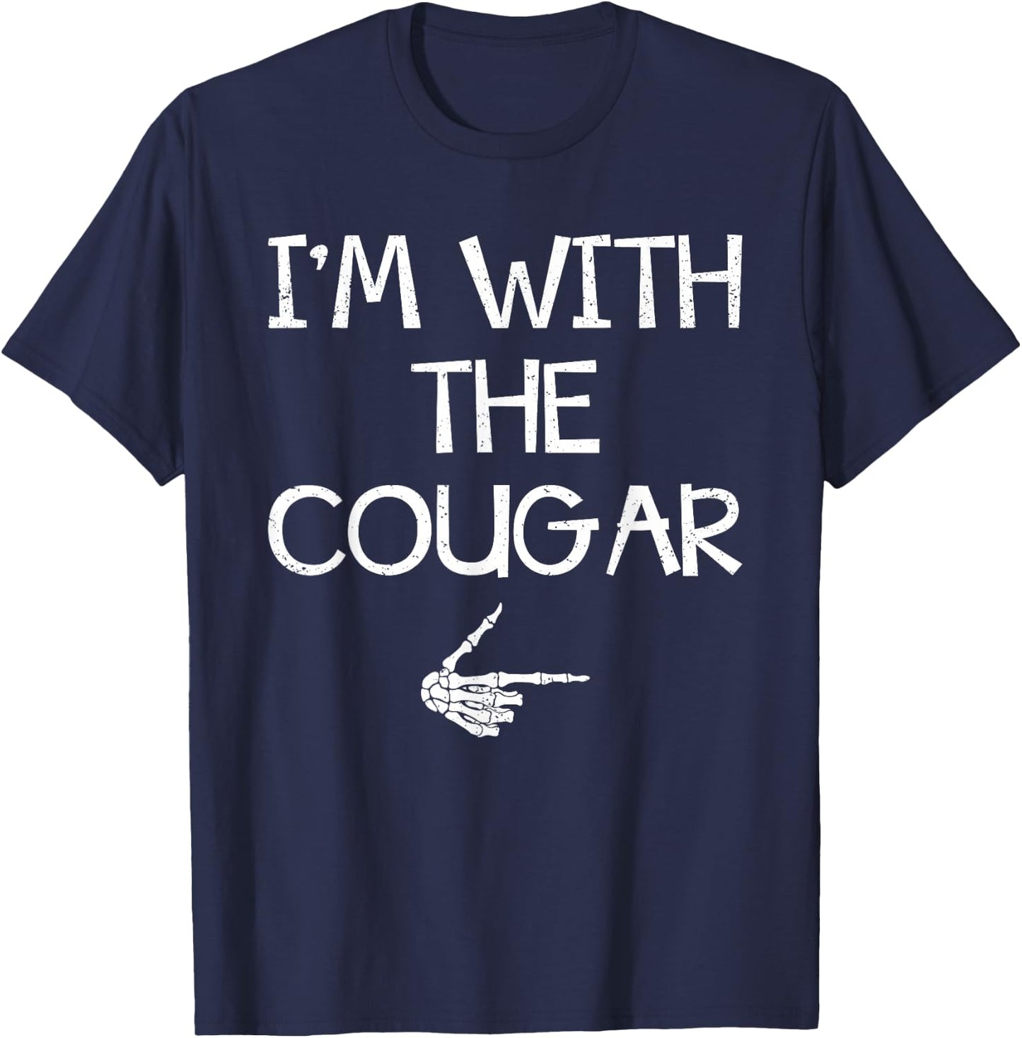 I'm With The Cougar Funny Halloween Costume Couples Matching T-Shirt - T-Shirt | Navy