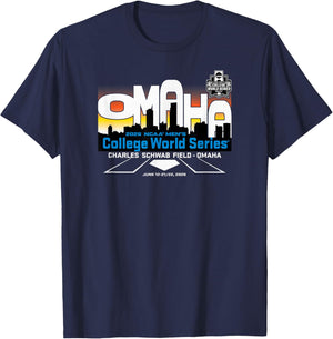 College World Series 2026 Omaha Officially Licensed T-Shirt - T-Shirt | Navy