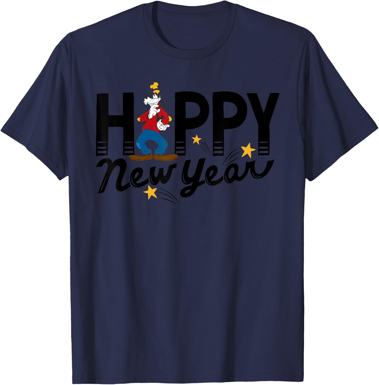 Disney Vintage Goofy Happy New Year T-Shirt - T-Shirt | Navy