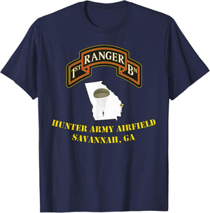 75th Rangers-Hunter Army Airfield 1st Bn Ranger Unit design T-Shirt - T-Shirt | Navy