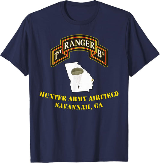 75th Rangers-Hunter Army Airfield 1st Bn Ranger Unit design T-Shirt - T-Shirt | Navy