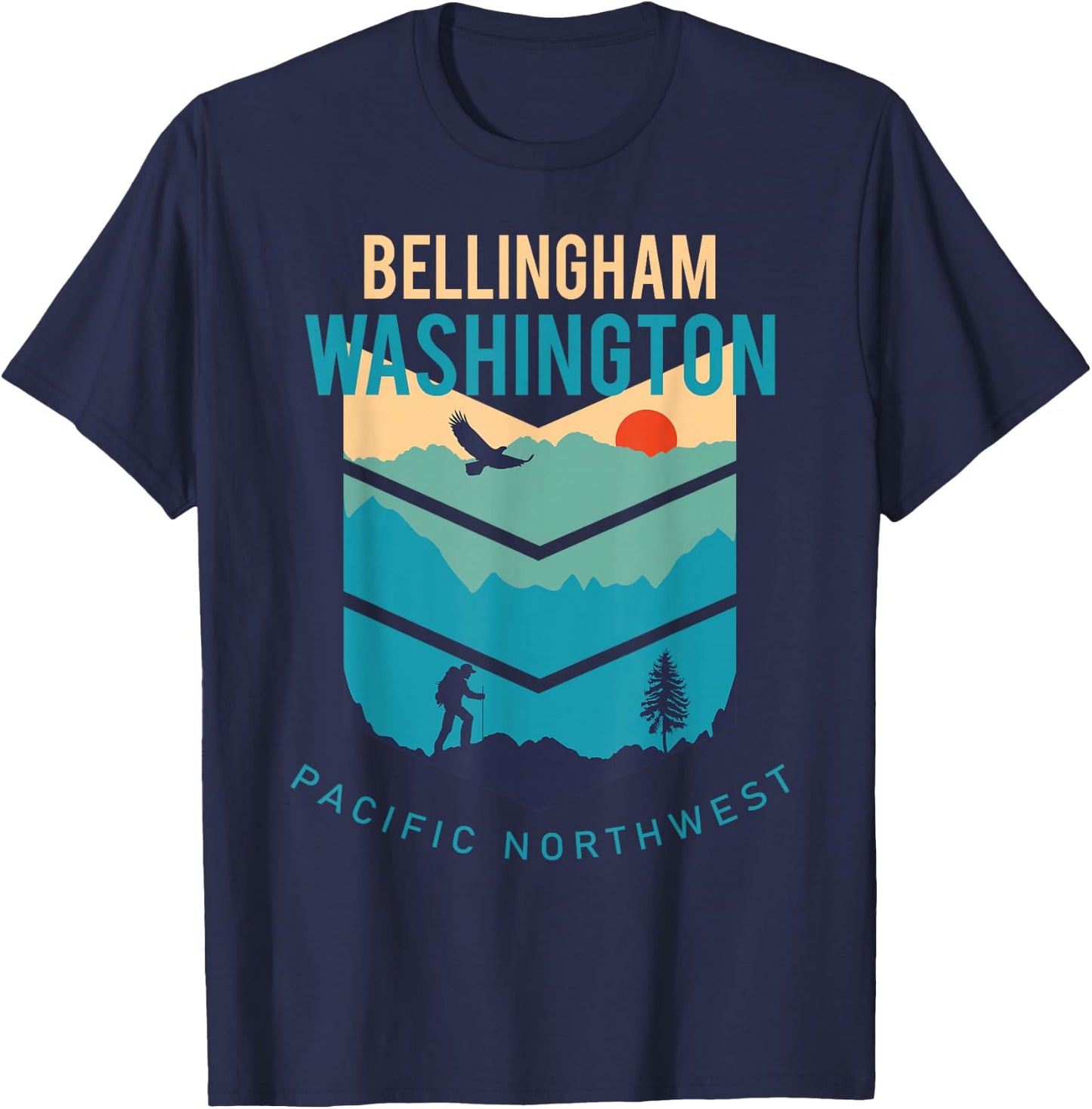 Bellingham Washington Native Hometown Pacific Northwest T-Shirt - T-Shirt | Navy