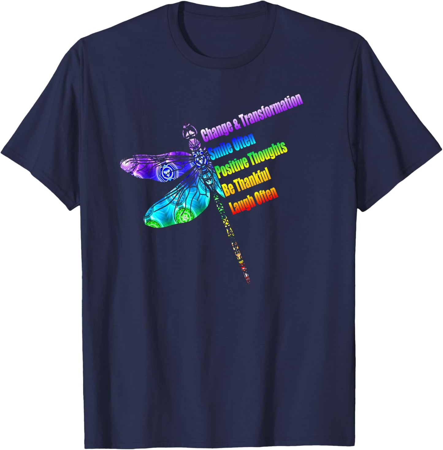 Motivational Inspiration Gift Dragonfly T-Shirt - T-Shirt | Navy