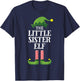 Little Sister Elf Matching Family Group Christmas Girls T-Shirt - T-Shirt | Navy