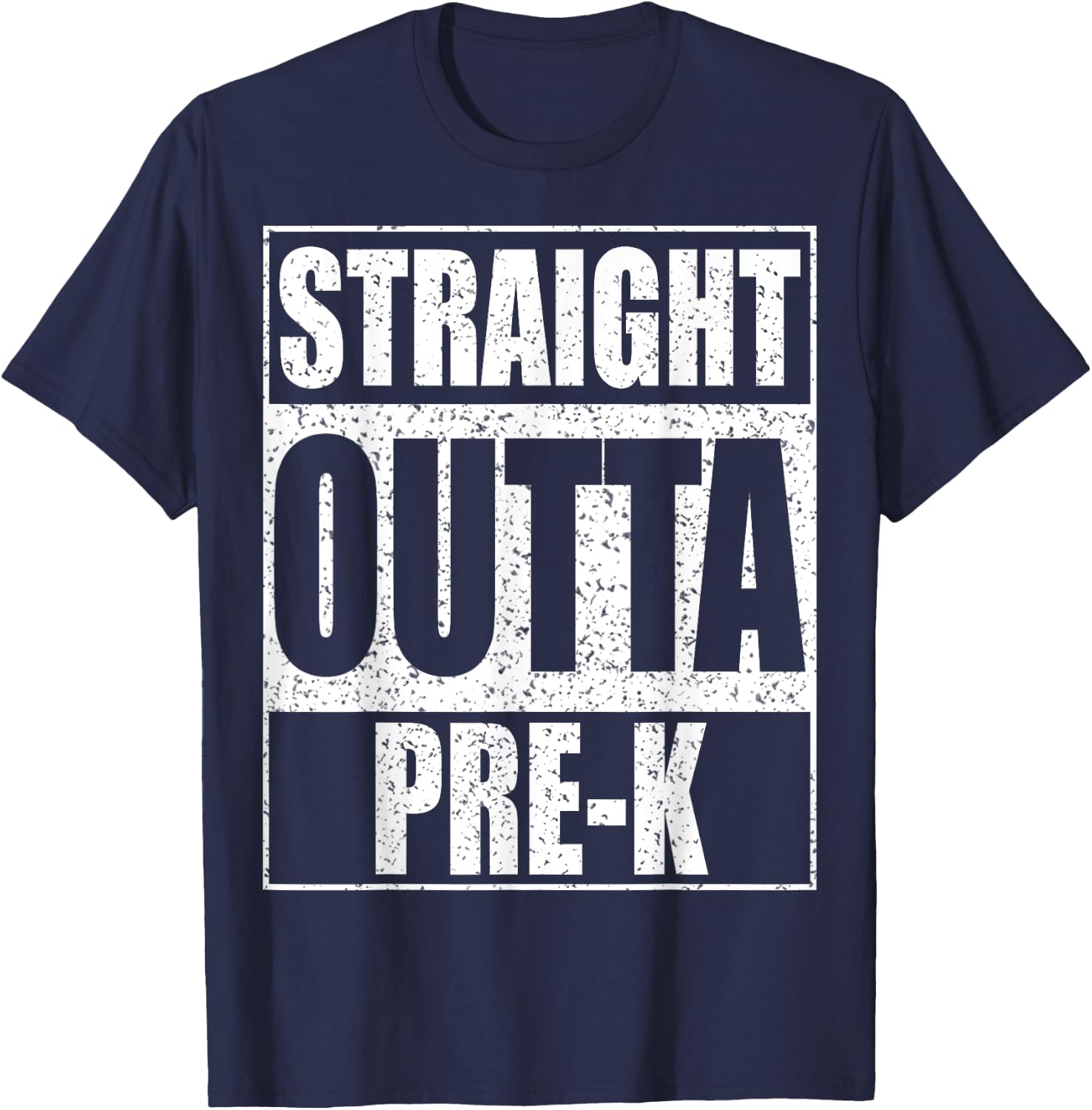 Straight Outta Pre-K Shirt Preschool Boy Girl Graduation T-Shirt - T-Shirt | Navy