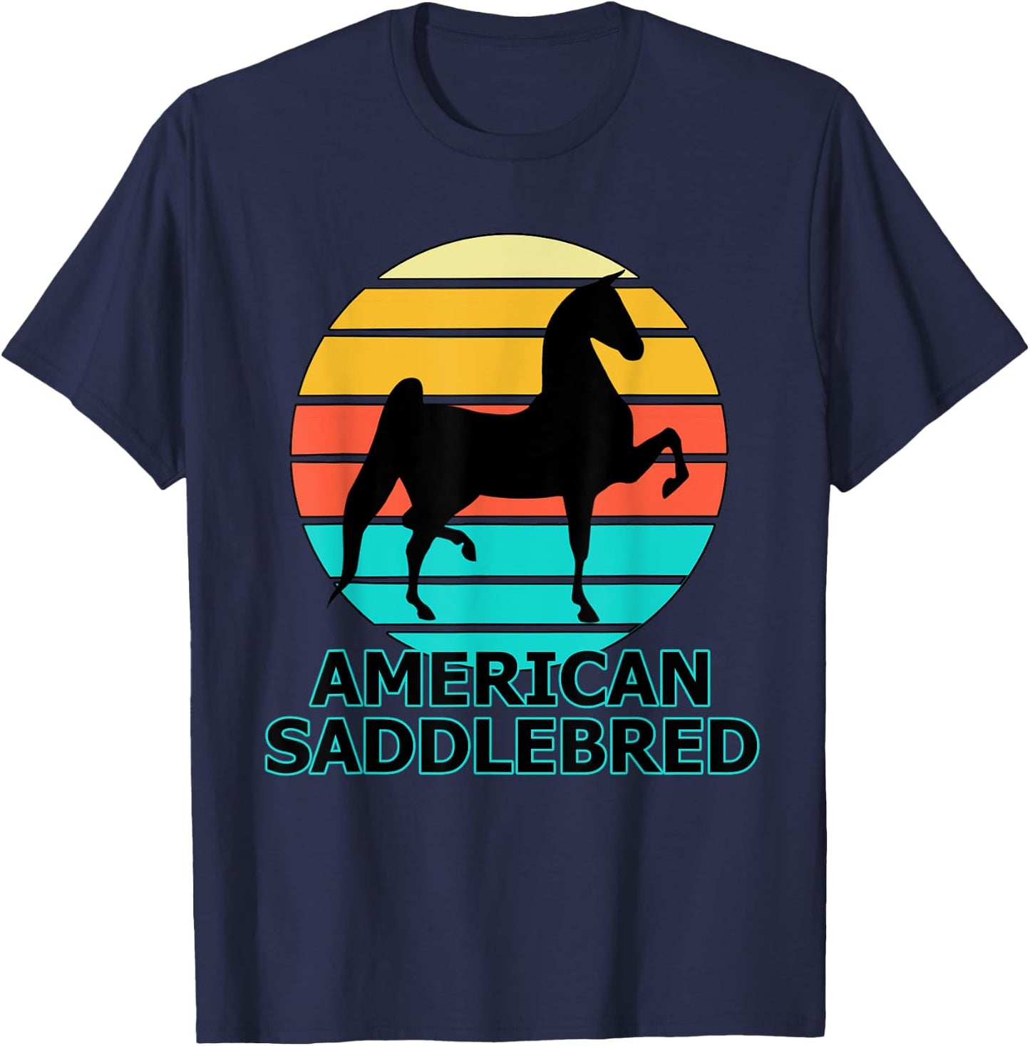 World Champion Saddlebred, Training 3 Gaited Horses, Equine T-Shirt - T-Shirt | Navy