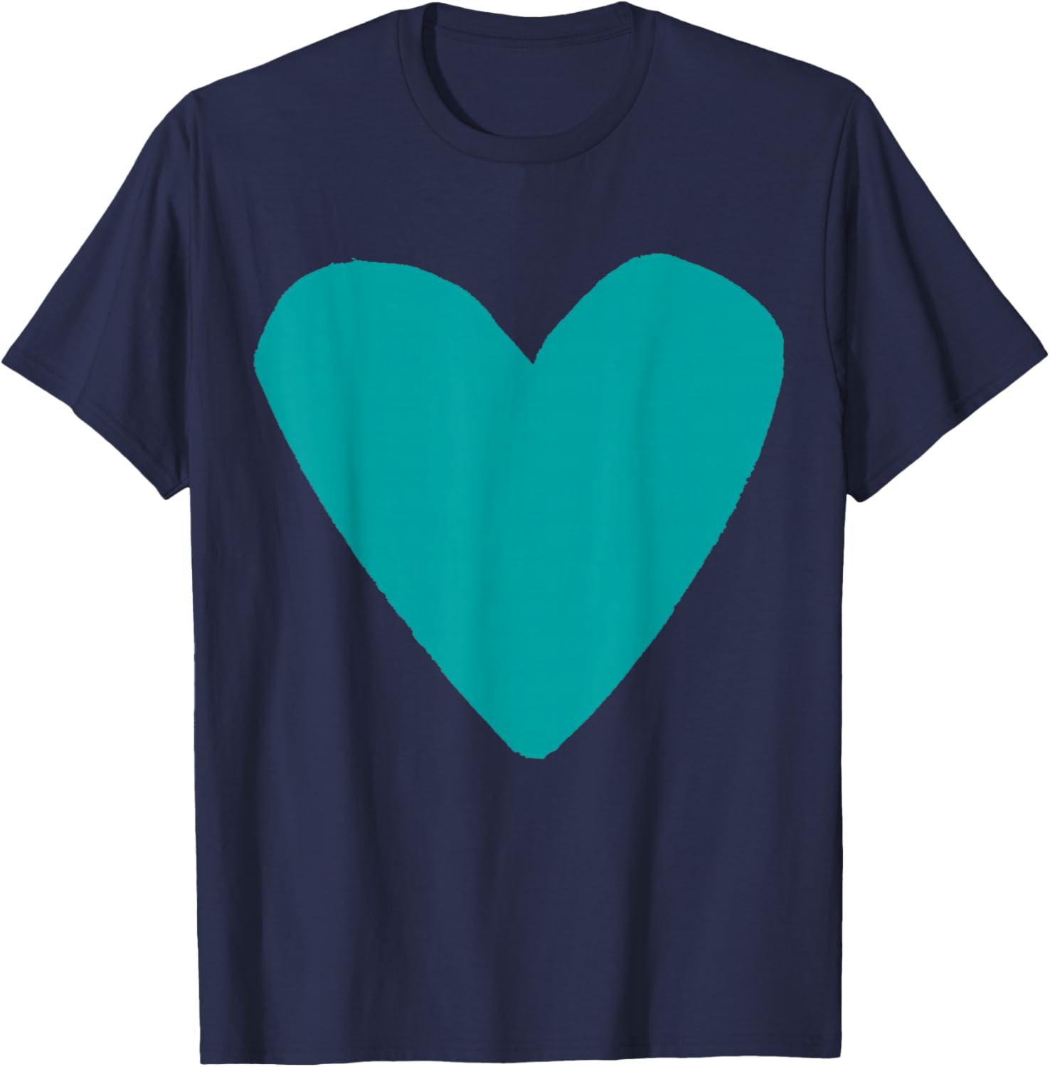 Blue-Green Heart T-Shirt - T-Shirt | Navy
