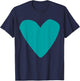 Blue-Green Heart T-Shirt - T-Shirt | Navy