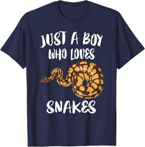 Just A Boy Who Loves Snakes Animal T-Shirt - T-Shirt | Navy