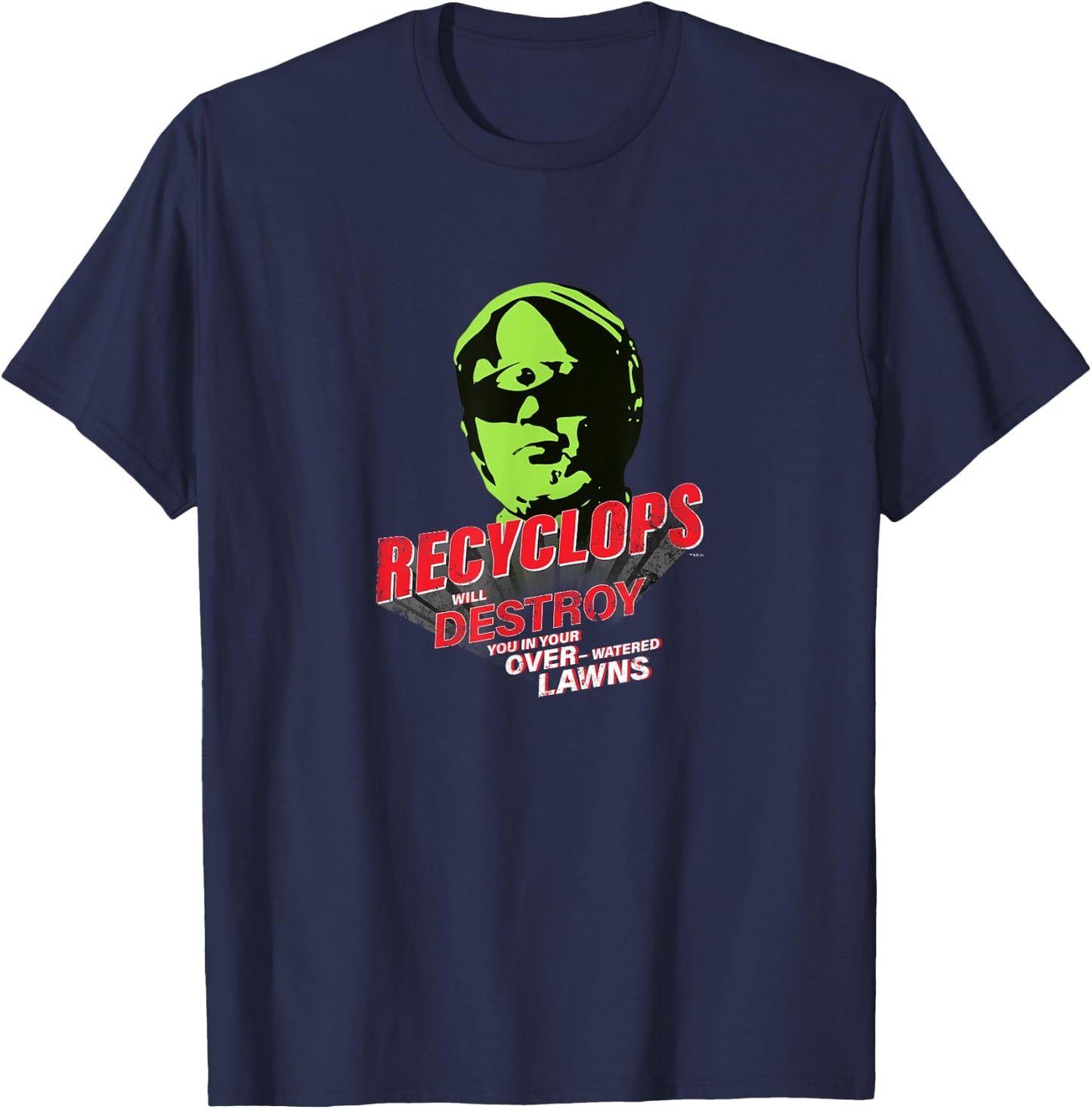 The Office Dwight Schrute Recyclops Over-Watered Lawn T-Shirt - T-Shirt | Navy