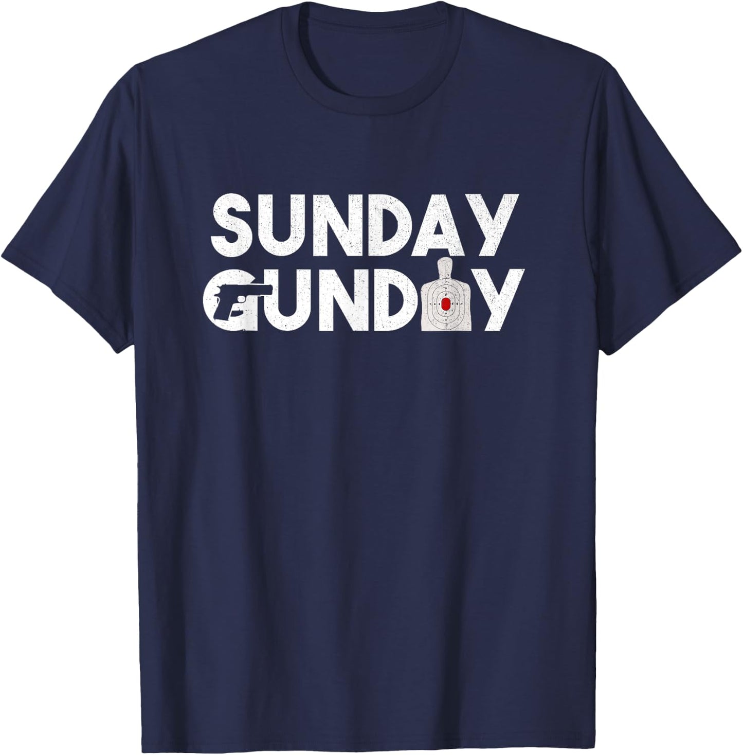 Sunday Gunday T Shirt Pro Gun Shooting Slogan Gifts T-Shirt - T-Shirt | Navy