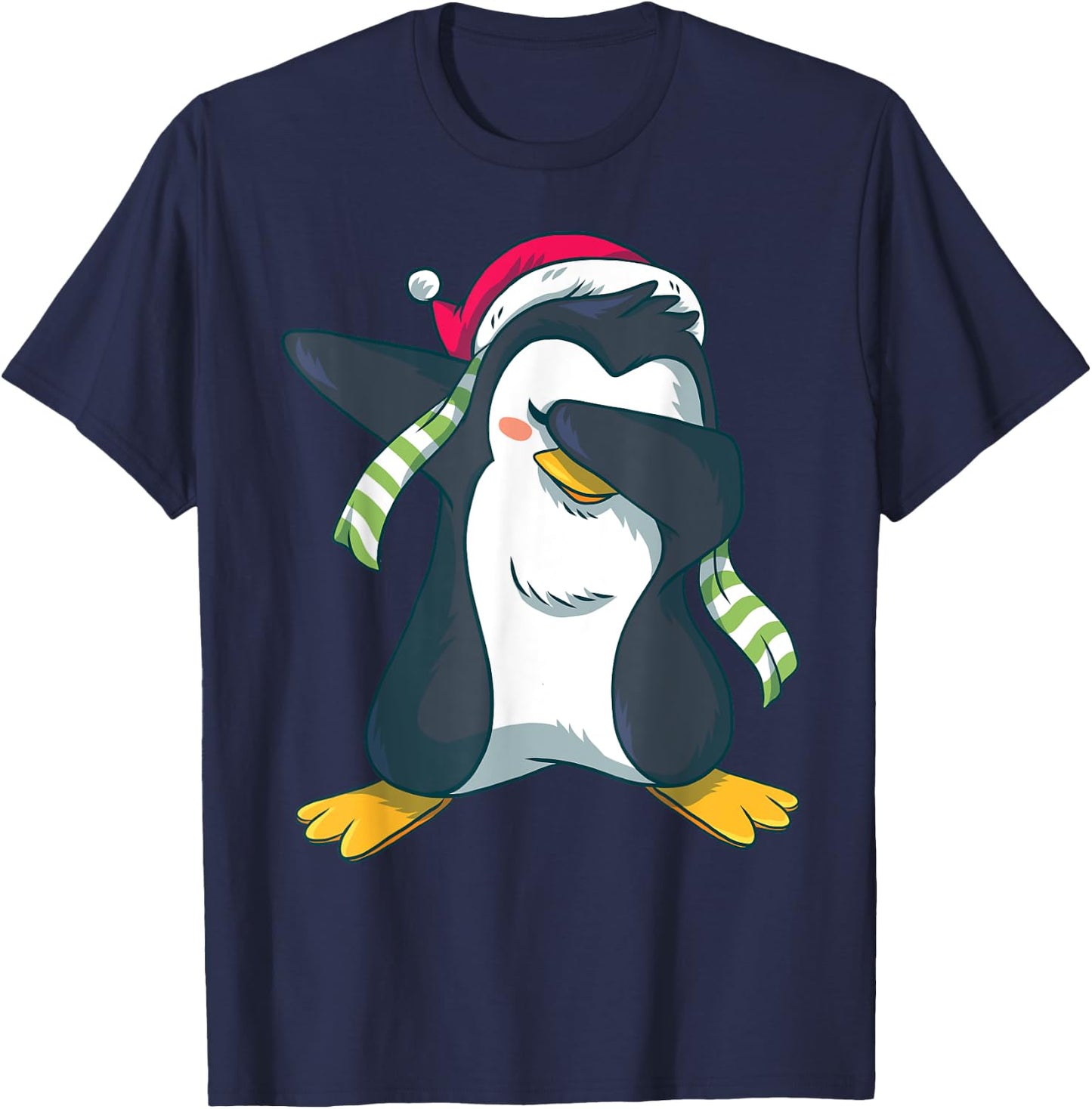 Christmas Pajama Penguin Dabbing Shirt Funny Family Pajamas T-Shirt - T-Shirt | Navy