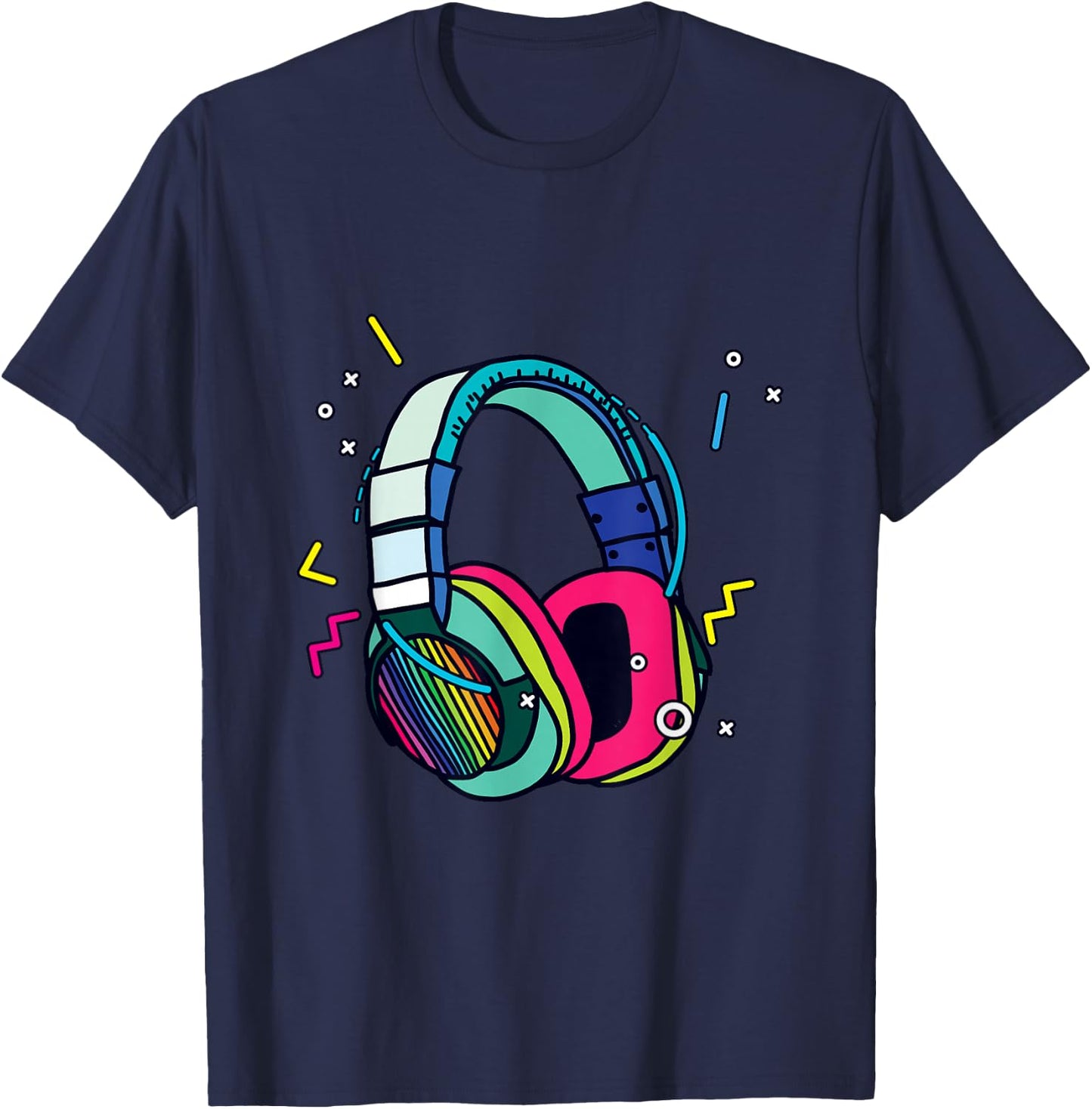 Music Sound Headphones DJ Funny Gift Disk Jockey T-Shirt - T-Shirt | Navy