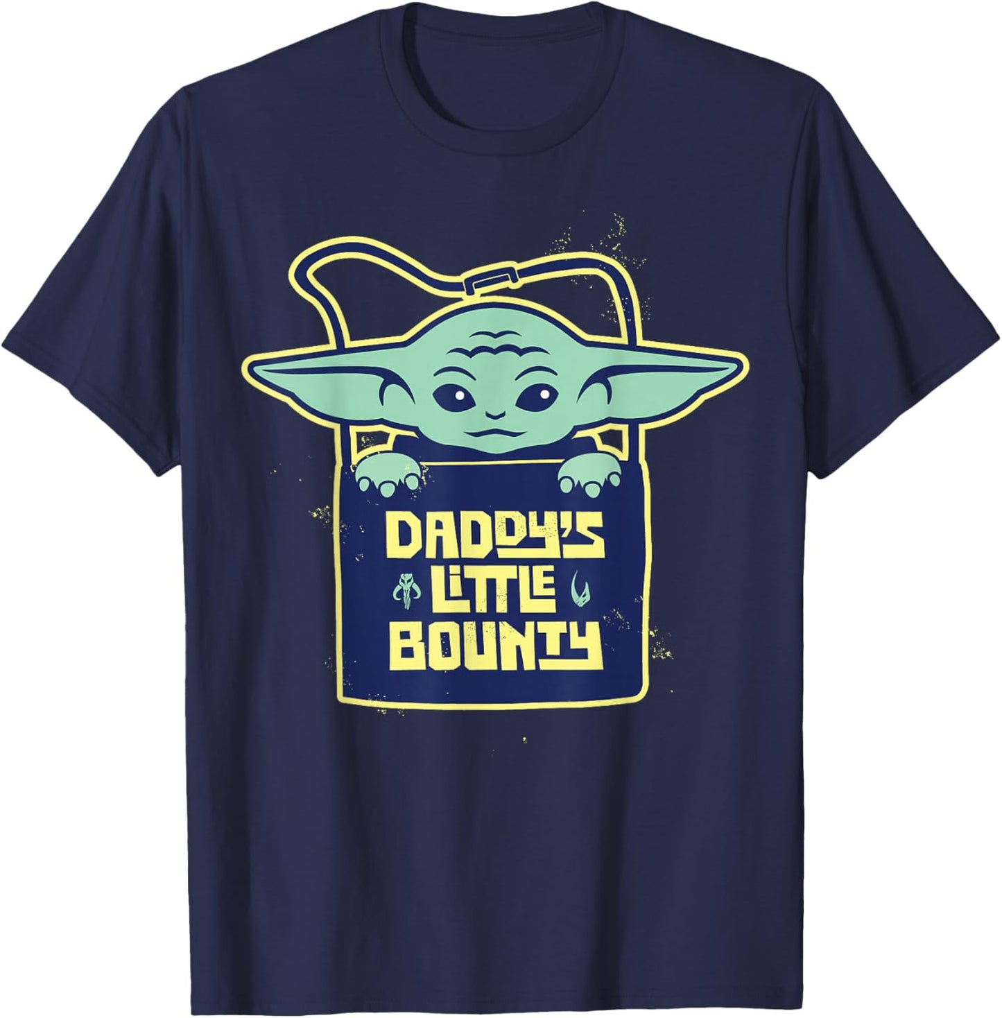 Star Wars The Mandalorian Father's Day Daddys Little Bounty T-Shirt - T-Shirt | Navy
